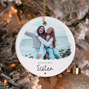 Personalised Sister Christmas Tree Ornament, Sister Christmas Baubles, Sister Christmas Gift, Personalised Sister Keepsakes, Sister Presents