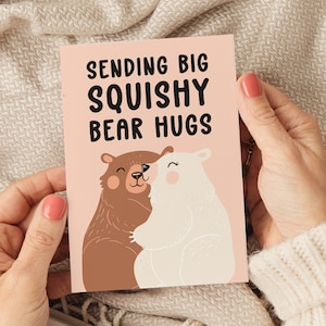 Envoi d'une carte de câlins avec un ours moelleux, d'envoi d'une carte de câlin, d'amitié, de guérison bientôt, une carte de pensée pour vous, une carte de remerciement, des cartes d'anniversaire