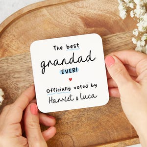 Best Grandad Ever Coaster - Personalised Grandad Gift, Funny Grandad Coaster, Custom Grandad Gift, Grandad Birthday Gifts, Thank You Gift