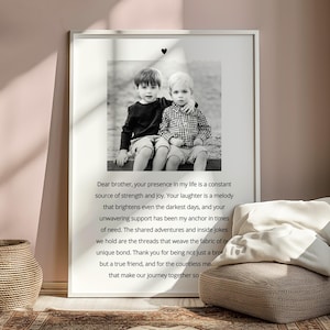Brother Personalised Print, Brother Christmas Gift, Brother Christmas Present, Gift for Brother, Brother Birthday Gift, Personalised Gifts