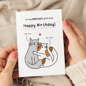 Carte d'anniversaire petite amie, carte d'anniversaire pour petite amie, carte d'anniversaire chat, carte d'anniversaire petite amie 30e, carte d'anniversaire petite amie 40e