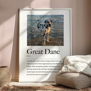Great Dane Definition Print, Great Dane Poster, Great Dane Home Decor, Great Dane Wall Art, Great Dane Gifts, Great Dane Christmas, Present