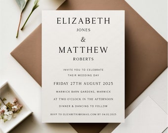 Simple Wedding Invitations, Photo Wedding Invitations, Modern Wedding Invitations, Elegant Wedding Invitations, Wedding Invite, Typography