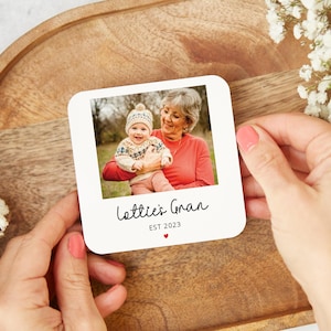 Personalised Gran Photo Coaster - Gift for Gran, Gran Birthday Gift, Gran Christmas Gift, Mother&#39;s Day Gift, New Gran Gift, Cute Gran Gift