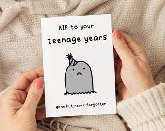 RIP To Your Teenage Years Birthday Card, 20th Birthday Card, Funny 20th Birthday Card, Daughter 20th Card, Son 20th Card, 20th Card for Her