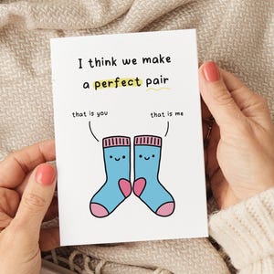 Cartes Nous faisons une paire parfaite, cartes d'anniversaire, cartes de Saint-Valentin, cartes petite amie, cartes petit ami, cartes mari, cartes femme, pour lui