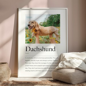 Personalisierter Dackel Definition Druck, Dackel Poster, Dackel Wohnkultur, Dackel Weihnachtsgeschenk, Dackel Dekor, Dackel Geschenk