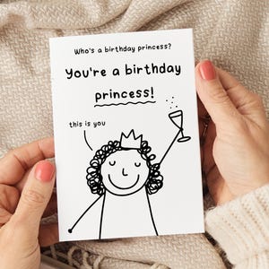 Tarjeta de cumpleaños de princesa, tarjeta de cumpleaños de novia, tarjeta de cumpleaños de esposa, tarjeta de cumpleaños de hermana, tarjeta de cumpleaños de mejor amiga, tarjeta de cumpleaños para ella
