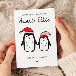 Cartão de Natal personalizado para tia, Cartão de Natal para tia, Presentes de Natal para tia, Presente de Natal para tia, Cartão de Feliz Natal para tia