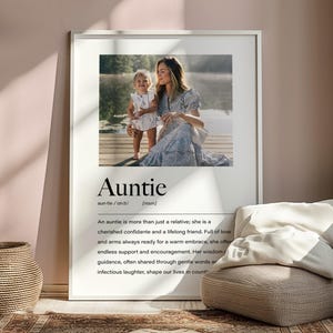 Personalised Auntie Definition Print, Gift for Auntie, Auntie Birthday Gift, Auntie Christmas Gift, Personalised Auntie Gift, Auntie Present