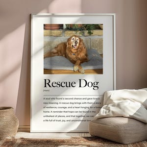 Personalised Rescue Dog Definition Print, Rescue Dog Poster, Rescue Dog Decor, Rescue Dog Wall Art, Rescue Dog Christmas, Rescue Dog Gifts