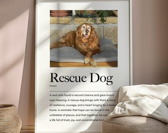 Personalised Rescue Dog Definition Print, Rescue Dog Poster