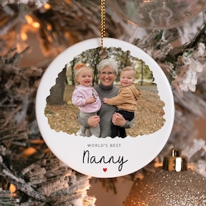 Personalised Nanny Christmas Tree Ornament, Nanny Christmas Baubles, Nanny Christmas Gift, Personalised Nanny Keepsakes, Nanny Presents
