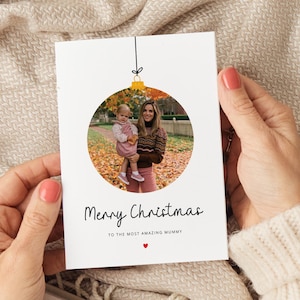 Tarjeta de Navidad personalizada con la mamá más increíble, tarjeta de Navidad para mamá, regalos de Navidad para mamá, regalo de Navidad para mamá, tarjeta con foto para mamá