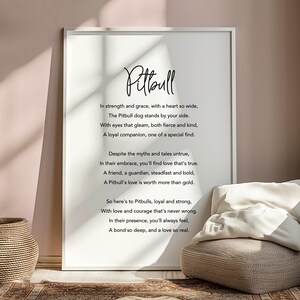 Pitbull Poem Print, Pitbull Poster, Pitbull Home Decor, Pitbull Wall Art, Pitbull Christmas Gifts, Pitbull Birthday Gifts, Pitbull Presents