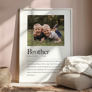 Personalisierter Bruder Definition Druck, Geschenk für Bruder, Bruder Geburtstagsgeschenk, Bruder Weihnachtsgeschenke, personalisiertes Bruder Geschenk, Geschenke