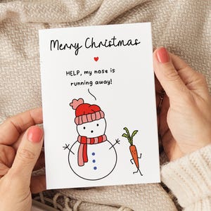 Cartes de Noël drôles de bonhomme de neige, cartes de Noël de bonhomme de neige, cartes de Noël drôles, paquet de cartes de Noël, jeu de cartes de Noël, cartes humoristiques
