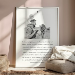 Son Personalised Print, Son Christmas Gift, Son Christmas Present, Son Birthday Gift, Gift for Son, Personalised Son Gifts, Son Photo Gifts