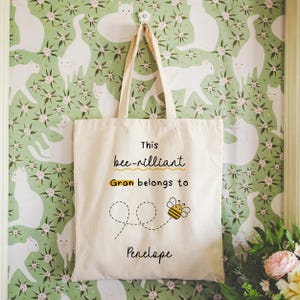 Bee-rilliant Gran Tote Bag - Personalised Gran Tote Bag, Gran Birthday Gift, Gran Christmas Gift, Tote Bag for Gran, Custom Tote, Present