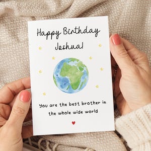 Personalised Brother Birthday Card - Custom Brother Birthday Card, Best Brother Card, Card for Big Brother, Brother Birthday Gift, Present