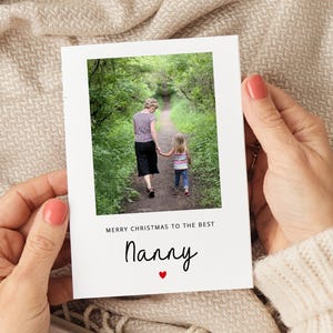 Carte de Noël personnalisée pour nounou, carte de Noël pour nounou, cadeau de Noël pour nounou, cadeau de Noël pour nounou, carte photo pour nounou, Noël de nounou