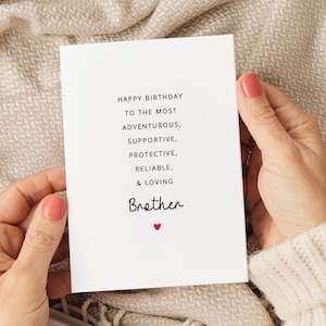 Tarjeta de cumpleaños para hermano, tarjeta con poema para hermano, tarjeta de cumpleaños para hermano, hermano te amo, regalo de cumpleaños para hermano, tarjeta de amor para hermano, amoroso
