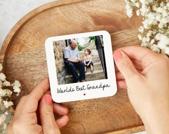 Weltbester Opa-Foto-Untersetzer, personalisierte Opa-Geschenke, Opa-Weihnachtsgeschenke, Opa-Geburtstagsgeschenke, Opa-Weihnachtsgeschenk