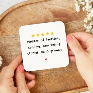 5 Star Granny Drinks Coaster, Granny Coaster, Funny Granny Gifts, Granny Birthday Gifts, Granny Appreciation Gift, Granny Humour Gifts
