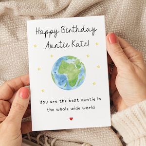 Personalised Auntie Birthday Card - Best Auntie Card, Custom Auntie Card, Auntie Keepsake Card. Card for Auntie Birthday, Card From Niece