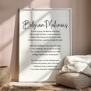 Belgischer Malinois Gedichtdruck, Belgischer Malinois Poster, Belgischer Malinois Wohnkultur, Belgischer Malinois Wandkunst, Belgischer Malinois Weihnachten