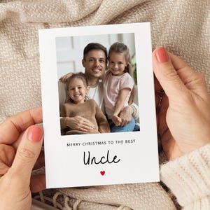 Carte de Noël personnalisée pour oncle, carte de Noël pour oncle, cadeau de Noël oncle, cadeau de Noël oncle, carte photo de Noël oncle