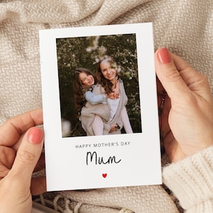 Tarjeta personalizada para el Día de la Madre, tarjeta con foto para el Día de la Madre, tarjeta para el Día de la Madre de una hija, tarjeta para el Día de la Madre de un hijo, tarjeta personalizada para mamá