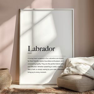 Labrador Definition Print, Labrador Poster, Labrador Home Decor, Labrador Wall Art, Labrador Gifts, Labrador Christmas, Labrador Presents,