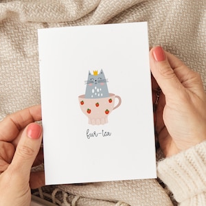 Carte 30e anniversaire, carte d'anniversaire fourrure-thé, carte 30e anniversaire, carte d'anniversaire chat, carte 30e anniversaire drôle, carte 30e anniversaire pour elle