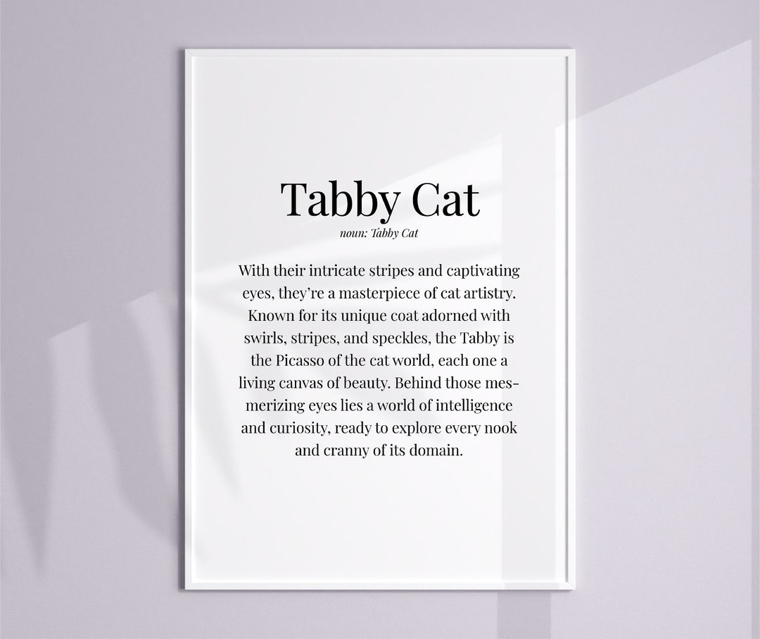 Tabby Cat Definition Print Tabby Cat Poster Tabby Cat Home Decor Tabby Cat Definition Print Tabby Cat Poster Tabby Cat Home Decor