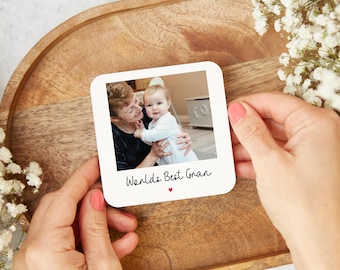 Weltbeste Gran-Foto-Untersetzer, personalisierte Gran-Geschenke, Gran-Weihnachtsgeschenke, Gran-Geburtstagsgeschenke, Gran-Weihnachtsgeschenk, individuelles Gran-Geschenk