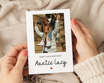 Personalised Auntie Birthday Card, Auntie Picture Card, Auntie Birthday Card, Auntie 30th Birthday Card, Auntie 40th Birthday Card, For Aunt