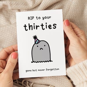 RIP para o seu cartão de aniversário de 30 anos, cartão de aniversário de 40 anos, cartão engraçado de aniversário de 40 anos, cartão de aniversário de 40 anos de amigo, cartão de aniversário de 40 anos de filha, para ela