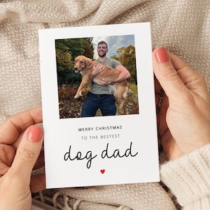 Tarjeta de Navidad personalizada para papá perro, la mejor tarjeta de Navidad para papá perro, tarjeta de Navidad del perro, regalos con fotos para papá perro, regalos para papá perro, presente