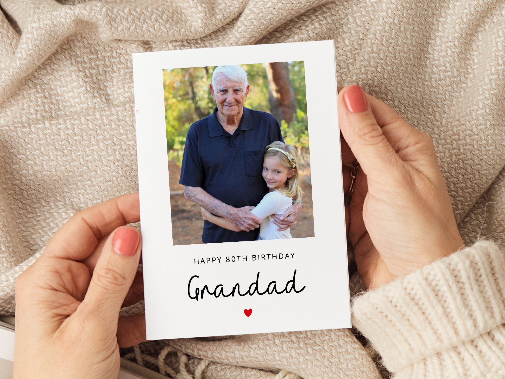 Geburtstagskarte Für Opa – „Best Grandad“ Zum 80. Geburtstag, Mit Glanzkarton, Unbeschriftet Innen