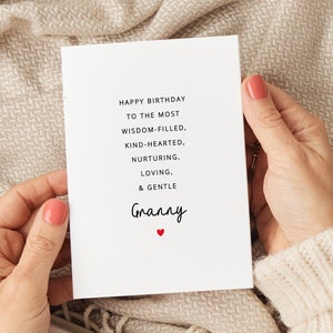 Tarjeta de cumpleaños de la abuela, tarjeta con poema de la abuela, tarjeta de cumpleaños para la abuela, tarjeta del 70.° cumpleaños de la abuela, tarjeta del 80.° cumpleaños de la abuela, regalo de cumpleaños de la abuela