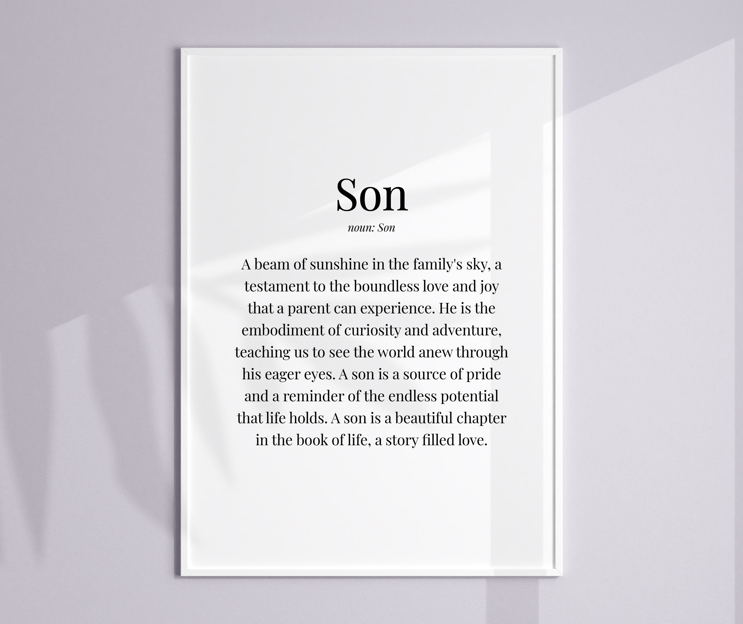 Discover Son Definition Print, Son Gifts, Gift for Son, Son Birthday Gift, Son Christmas Gift, Son Home Decor, Loving Son Gift, Son Presents, For Son