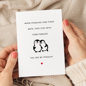 Cartão Você é meu pinguim, cartões de aniversário, cartões de dia dos namorados, cartão para namorado, cartão para marido, cartão para esposa, cartão para namorada