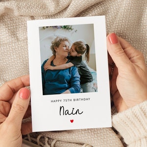 パーソナライズされた Nain 誕生日カード、Nain 絵カード、Nain 誕生日カード、Nain 70 歳の誕生日カード、Nain 80 歳の誕生日カード、Nain 用カード
