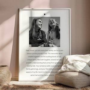 Cousin Personalised Print, Cousin Christmas Gift, Cousin Christmas Present, Cousin Birthday Gift, Gift for Cousin, Cousin Personalised Gifts