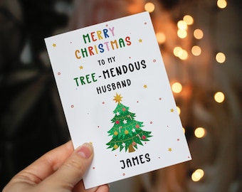 Husband Christmas Cards, Funny Husband Christmas Cards, Best Husband Christmas Cards, Christmas Cards for Husband, Personalised Cards