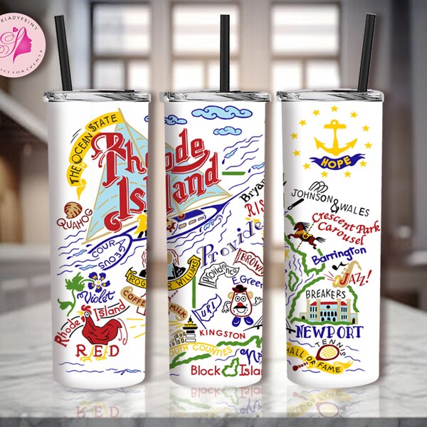 Rhode Island 20oz Skinny Tumbler Sublimation Designs, Rhode Island PNG File Digital Download, Rhode Island tumbler png, Rhode Island Montage