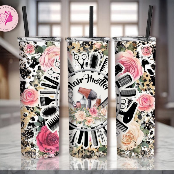 20oz Skinny Tumbler Hair Whisperer , Hair Stylist Sublimation Design, Hair Hustler Straight PNG, Hair Hustler design wrap, You Print