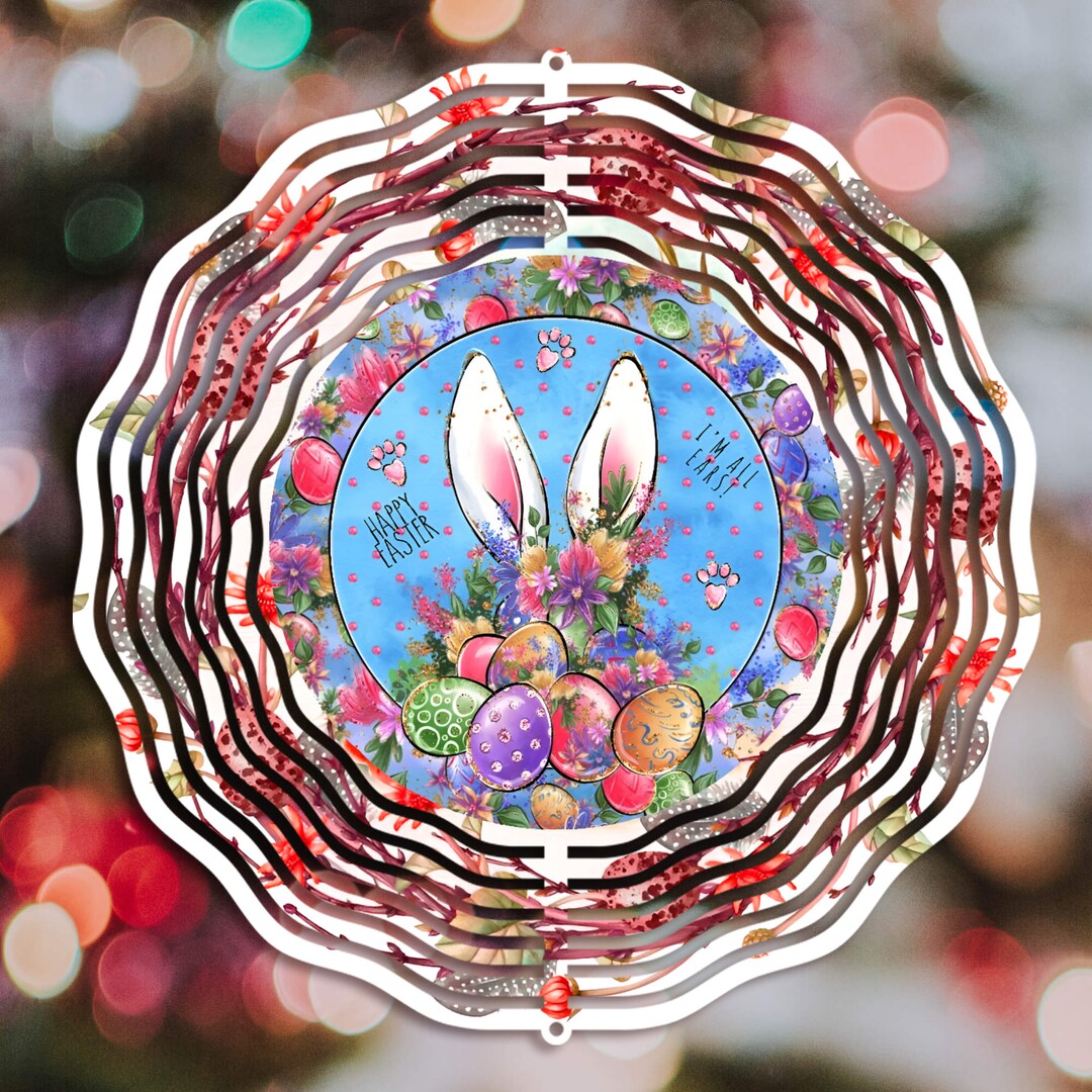 Easter Bunny Wind Spinner Sublimation Design, Wind Spinner Easter Bunny
