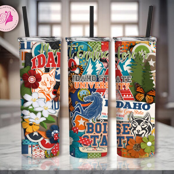 Idaho 20oz Skinny Tumbler Sublimation Designs, Idaho PNG File Digital Download, Idaho tumbler png, Idaho Montage, You Print